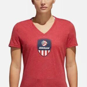 Adidas USA Volleyball Women’s Red V Neck Size XL